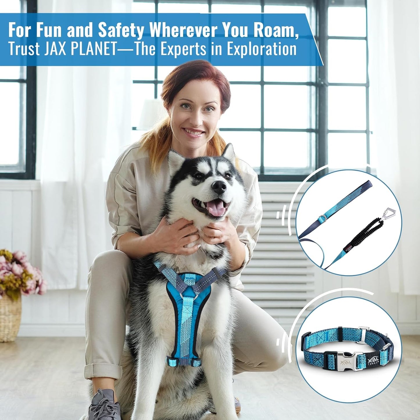 No-Pull Dog Harness with Handle - Escape Proof, Anti-Pulling, Grip Control, Multi-Angle Reflective for Safe Walks & Training, Easy on & Off, Metal Buckle–Pet Harness, Medium/Large Dogs- M- Black