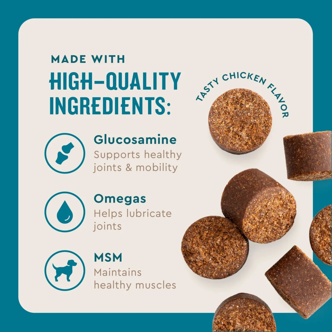 (3 Pack) Hip & Joint Supplement for Dogs, Chicken Flavored Soft Chews, 60 Count Soft Chews