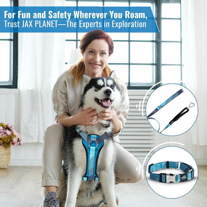 No-Pull Dog Harness with Handle - Escape Proof, Anti-Pulling, Grip Control, Multi-Angle Reflective for Safe Walks & Training, Easy on & Off, Metal Buckle–Pet Harness, Medium/Large Dogs- M- Black